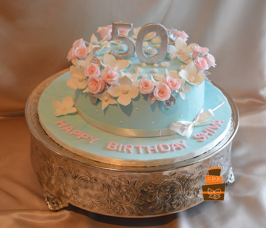 Anniversary Birthday Floral Round Edible Cake Topper – Deezee Designs