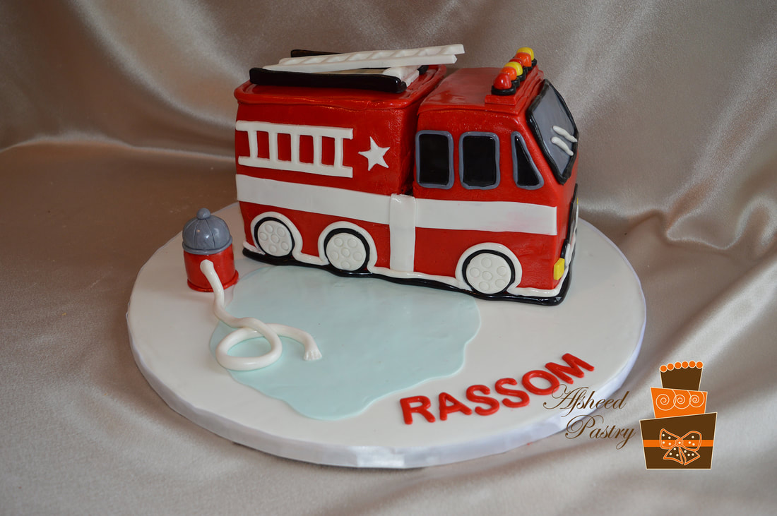 Fire Truck Birthday Cake with Cool Whip Frosting - Dummy in the Kitchen