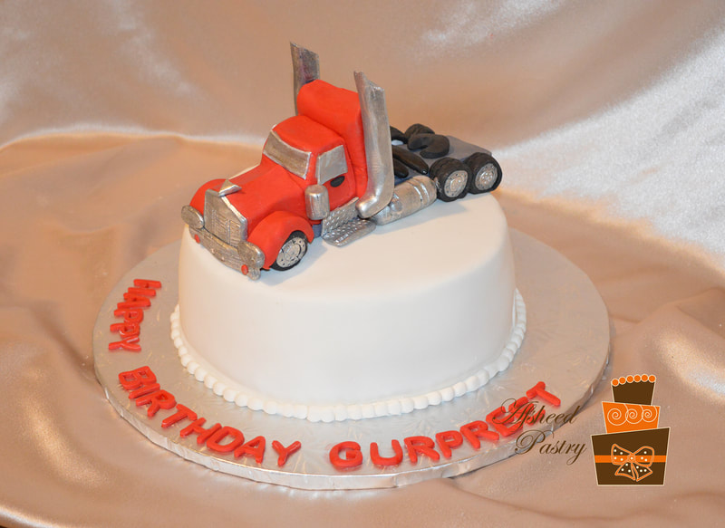 Bee Sweet Cake Design - Semi truck cake for Henry's 4th B-day. Complete  with his own Henry's Freight logo, Henry is 4 sign on back, Happy Birthday  license plate, & his b-day